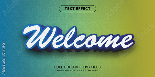 welcome 3d text effect. Editable text effect