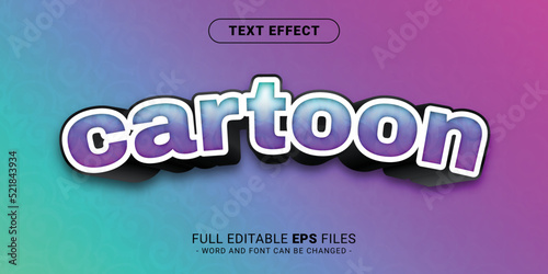 Cartoon 3d Text effect. Editable Text Effect