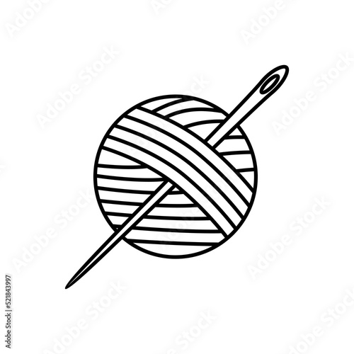 Crochet needle with wool