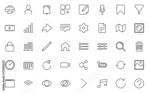 set of simple line icons