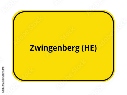 Ortseingangsschild - Zwingenberg