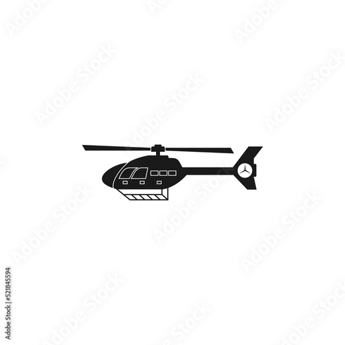 Helicopter. monochrome icon vector on white background