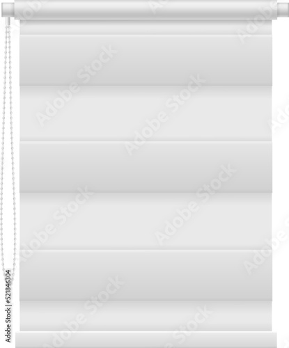 Roman window shades. Realistic white roller blinds