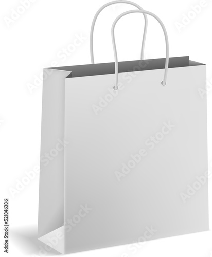 Shopping package blank template. Paper bag mockup