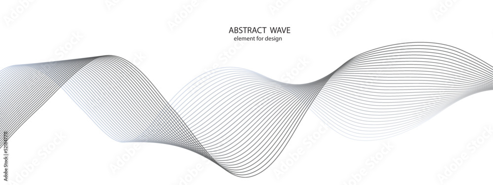 Abstract wavy gray stream element for design on a white background isolated. Wavy stylized lines created using blend tool. Abstract wavy gray stream element for design on a white background isolated. Wavy stylized lines created using blend tool.