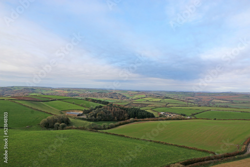   Aerial view of fields in Devon 