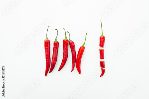 red hot chili pepper on white background