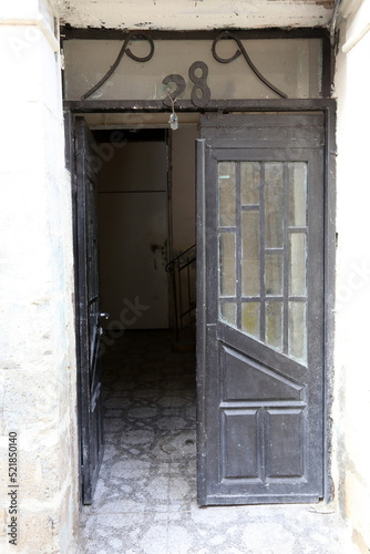 Entrance doors to the building and premises.