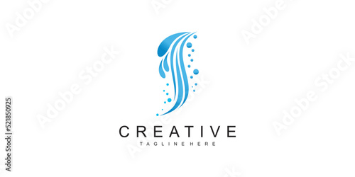 Water logos collection for companies in flat style Premium Vector