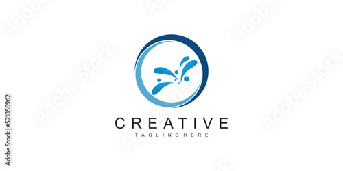 Water logos collection for companies in flat style Premium Vector