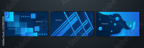 Modern dark blue background with abstract square shape, dynamic and sport banner concept.