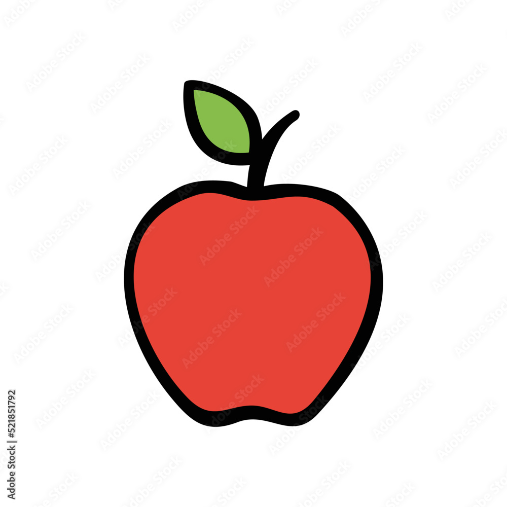 Apple hand-drawn icon vector graphic illustration Apple hand-drawn icon vector graphic illustration