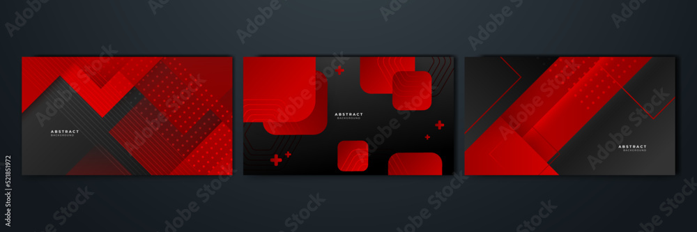 Fototapeta premium Modern black and red abstract background