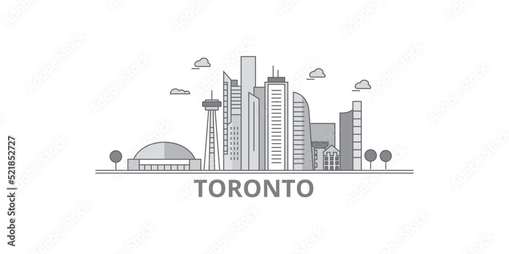 Fototapeta premium Canada, Toronto City city skyline isolated vector illustration, icons