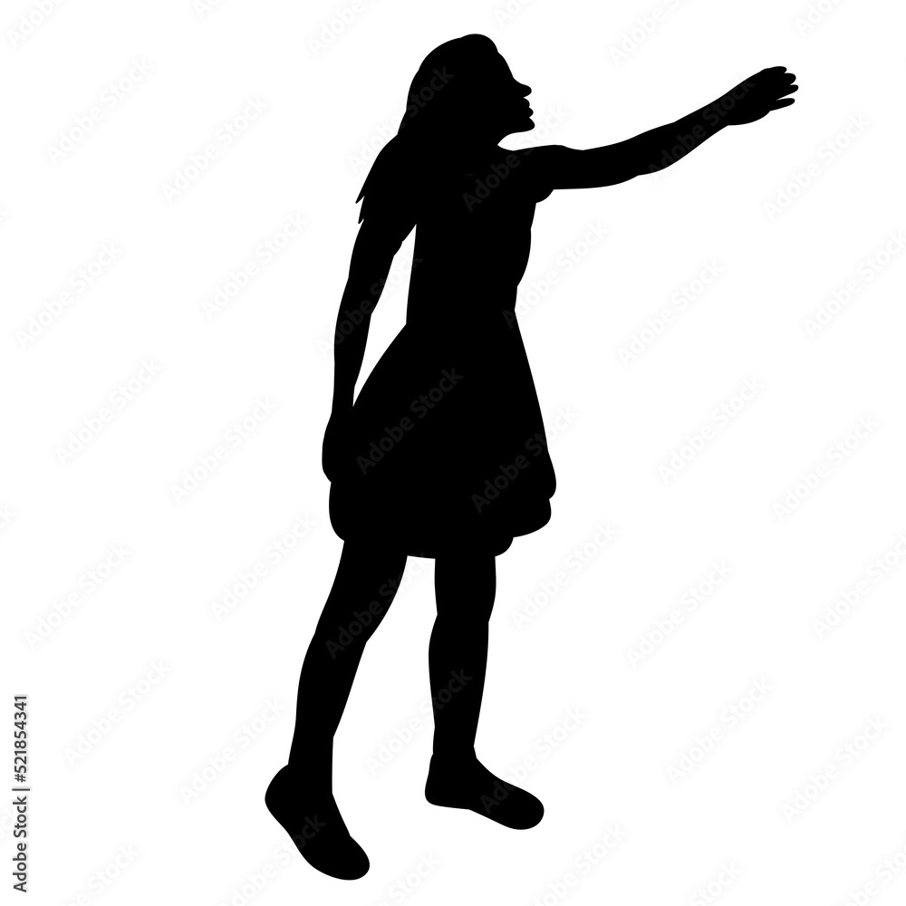 silhouette woman on white background isolated, vector