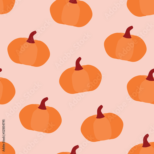 Seamless pumpkin background. Pumpkin background for harvest festival or Thanksgiving. Vector repeating printing