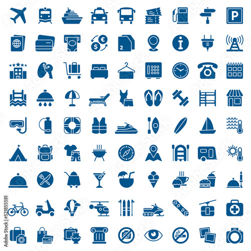 Icon set of hotel services. Vector illustration