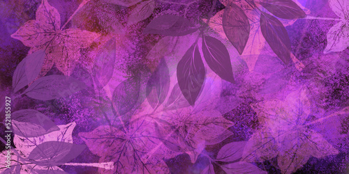 floral ornament background, autumn leaves