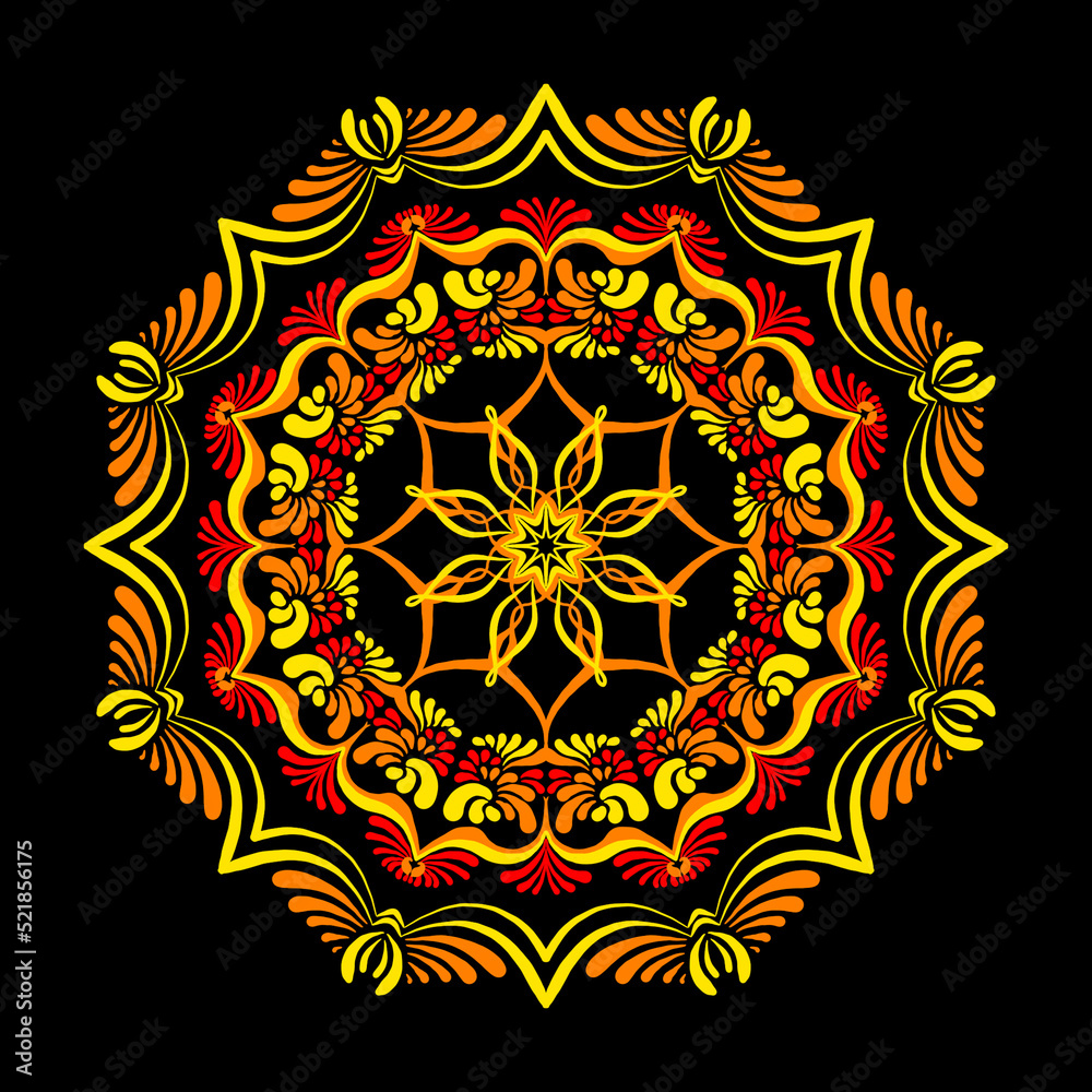 geometric mandala ornament tile