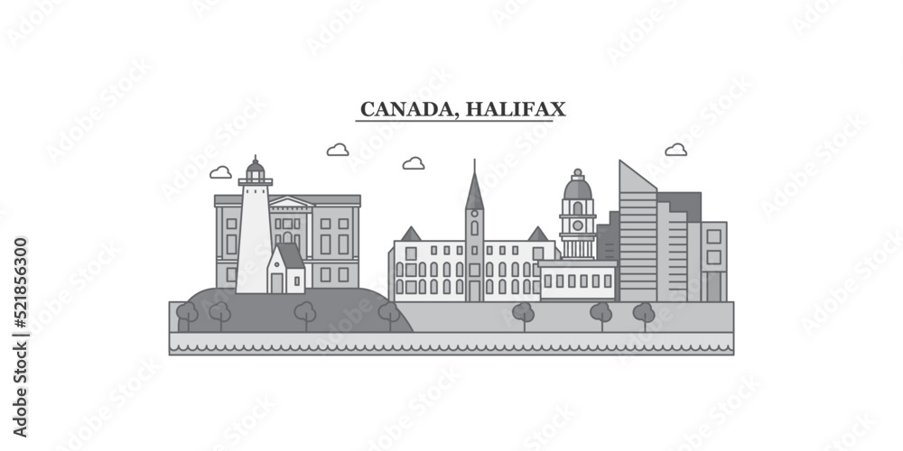 Fototapeta premium Canada, Halifax city skyline isolated vector illustration, icons