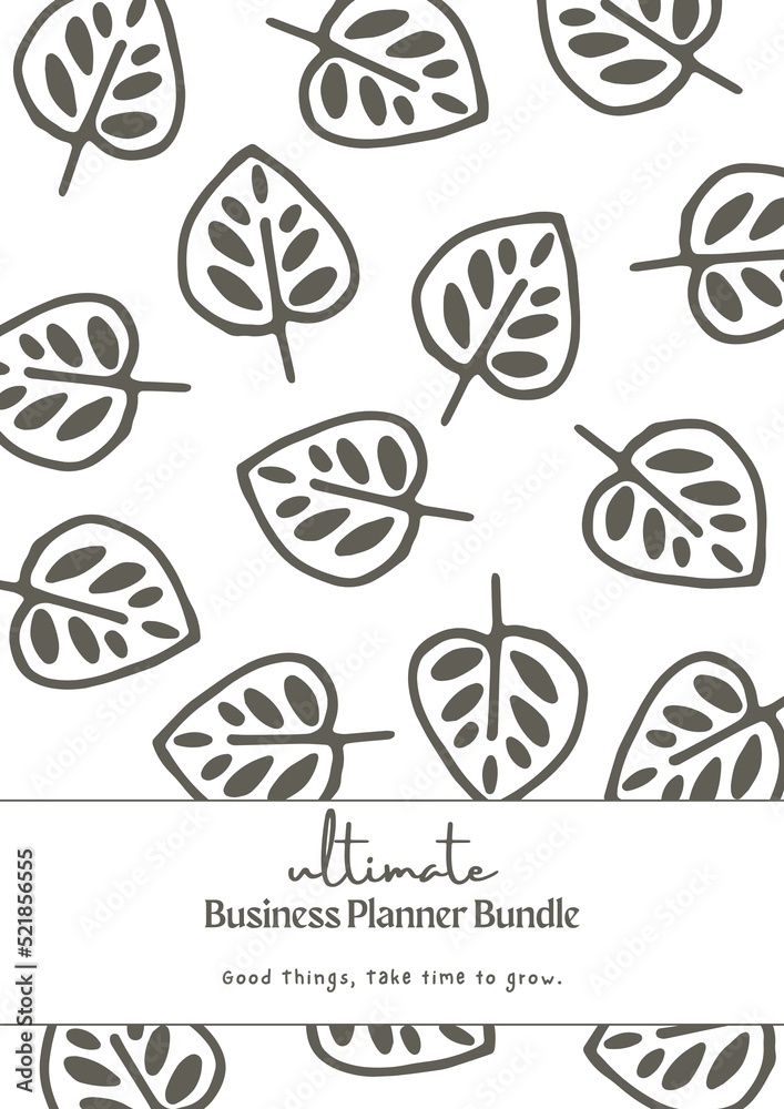 Planner Cover Template Sheet. Minimalist Planner Page Template. Modern planner template sheet.