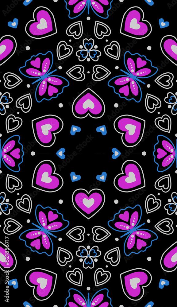 seamless heart pattern valintin romantic geometric