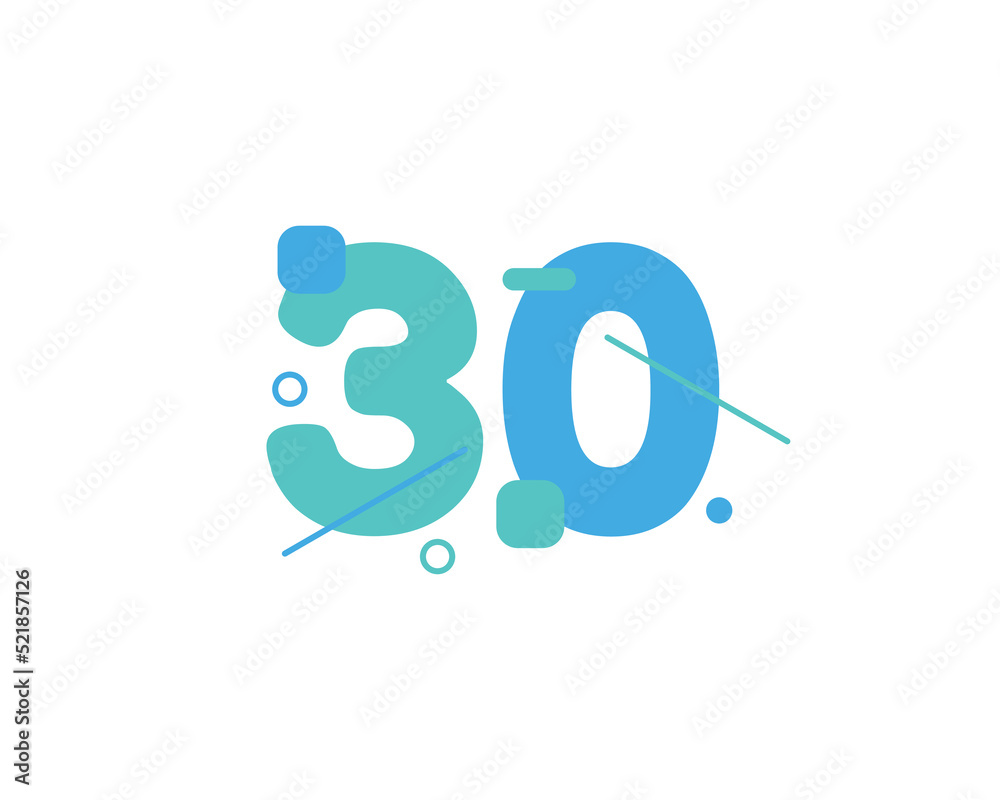 30th years anniversary celebrations logo design template. 30th years anniversary celebrations logo design template.