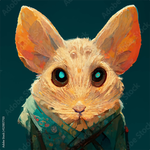 Rat with a cute face  illustraion , looking towards you to steal your heart, lovely rat vector art