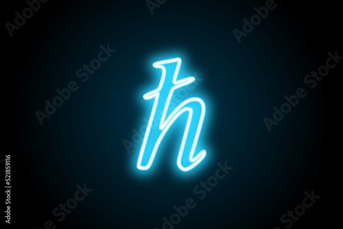 Planck constant glowing neon symbol sign  photo