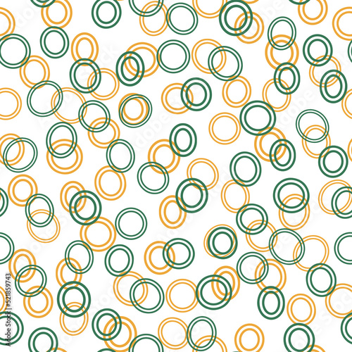 Vector set background. Round geometry group batik graphic. Hand drawn circle doodle painting. Design pattern illustration brush stroke. Seamless. Art backdrop vector concept. Green, yellow color