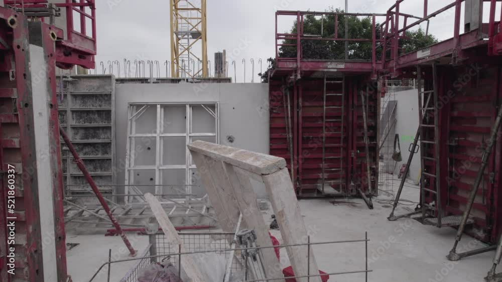 Drone shot at construction site - DLog
