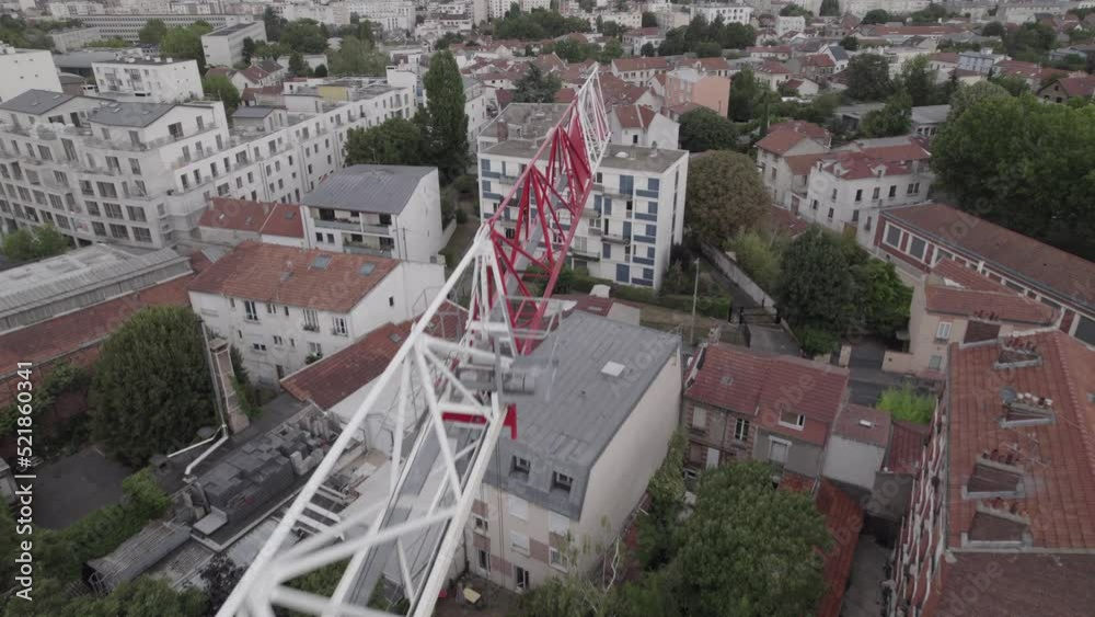 Drone shot at construction site - Crane - DLog