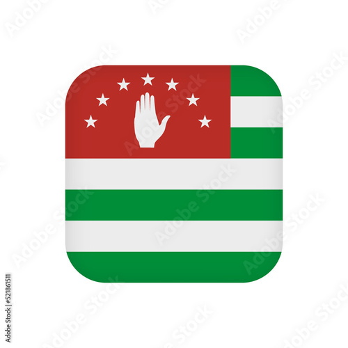 Republic of Abkhazia flag, official colors . Vector illustration.