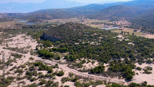 Wallpaper Mural Patara (Lycian Captital) Ancient City and Beach aerial footage Antalya Turkey with ruins, lake, hills and sandy flora in summer sunny weather Torontodigital.ca