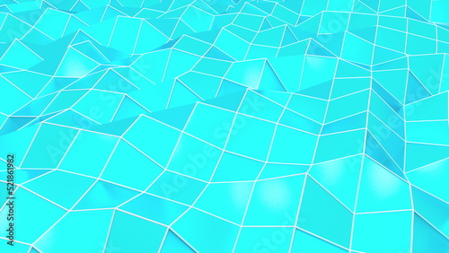 Triangular polygon mesh. Computer generated 3d render