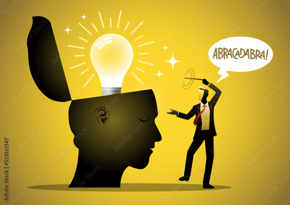 Ταπετσαρία Businessman with the magical words abracadabra