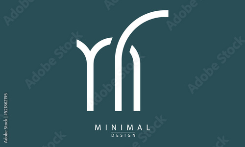 Alphabet letter icon logo NR