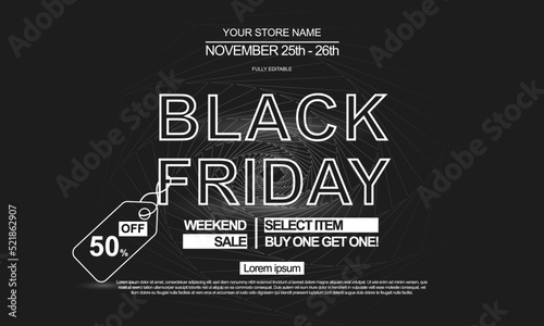black friday banner sale with black and yellow thame 