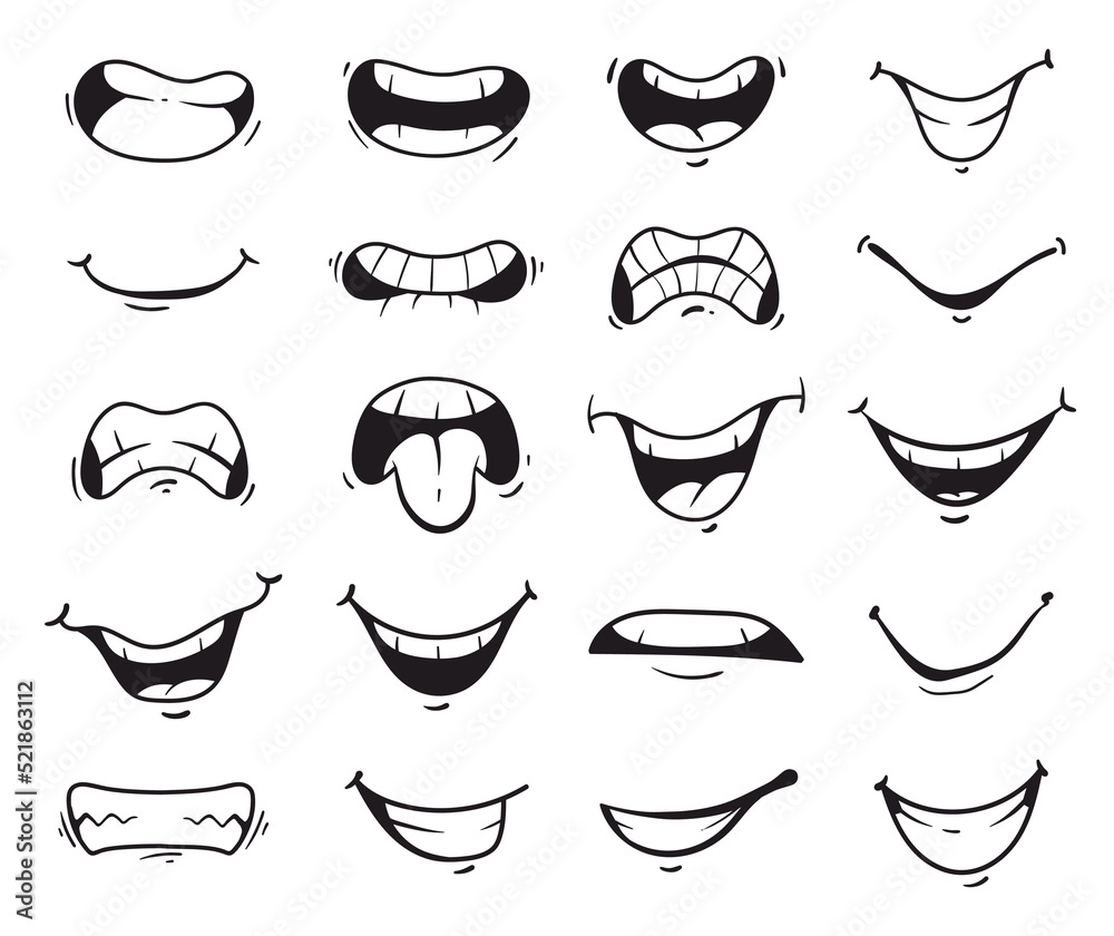 Premium Vector  Set of mouth animation isolated on white