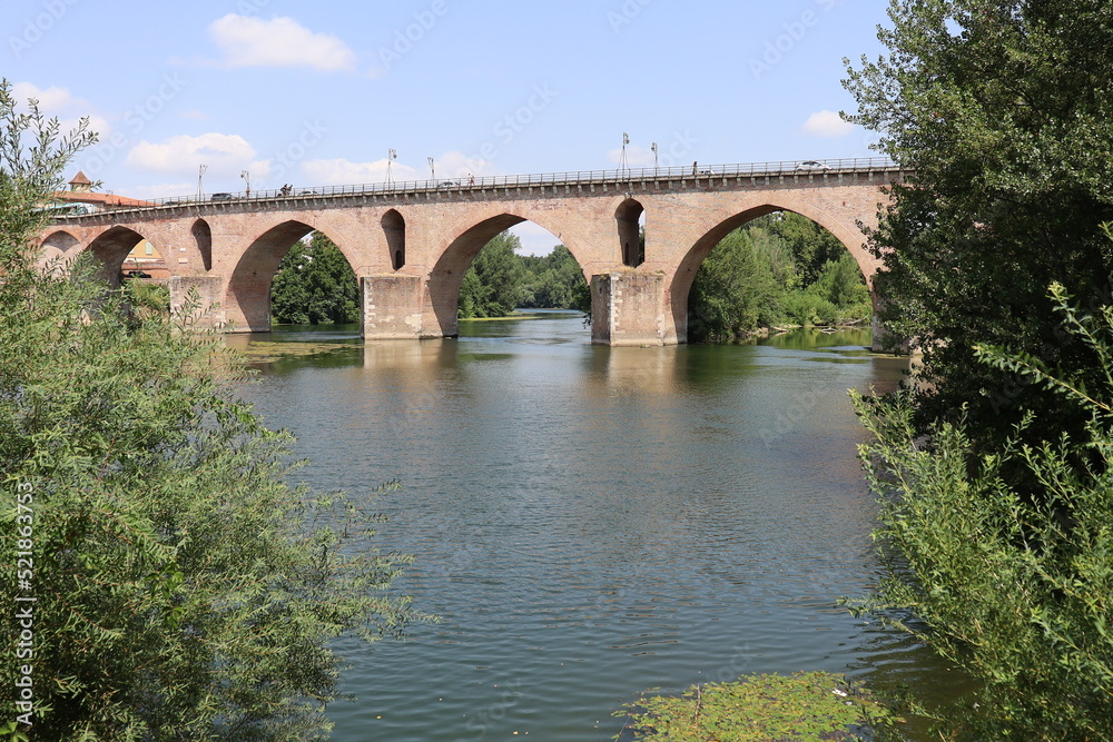 Le pont vieux sur la rivière le Tarn, ville de Montauban, département du Tarn et Garonne, France