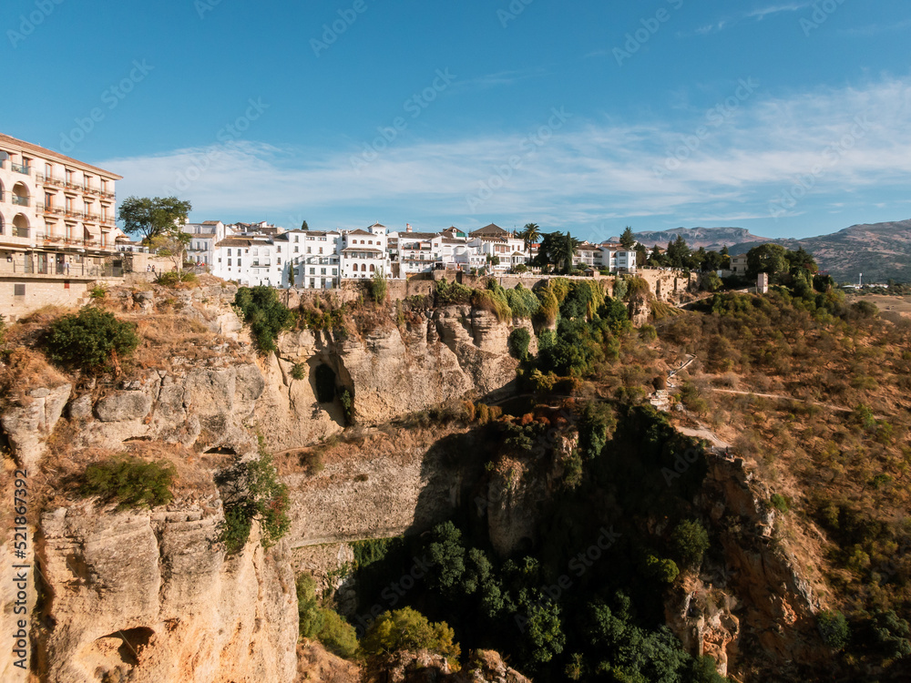 Old town of Ronda, Andalusia, Spain. Small village with white houses