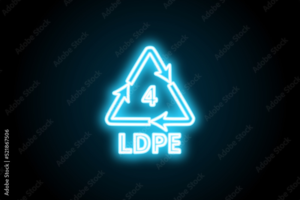 Low density polyethylene plastic LDPE glowing neon sign Low density polyethylene plastic LDPE glowing neon sign