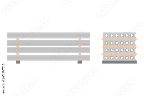 Reinforced concrete slabs icon. Floor slabs. Color silhouette. Horizontal front side view. Vector simple flat graphic illustration. Isolated object on a white background. Isolate.