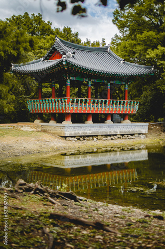 Vertical image of Korean Monument at Denman Estate Park in San Antonio