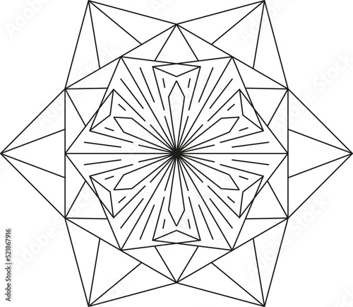 Outline decorative pattern Coloring page Vector illustration Isolated on white background