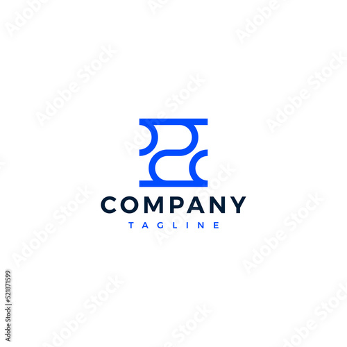 Modern logo with a Company word in the middle and a "tagline" world isolated on a white background