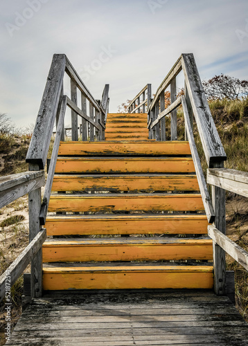 Staircase on boardwalk at Plum Island, Massachusetts