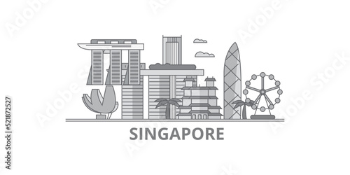 Singapore-City city skyline isolated vector illustration, icons