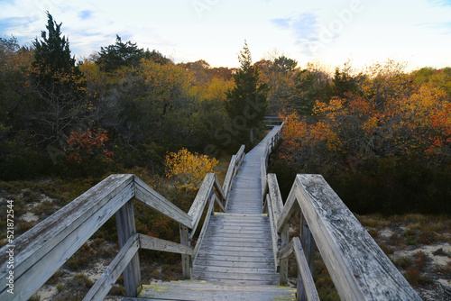 Boardwalk trail in Plum Island, Massachusetts