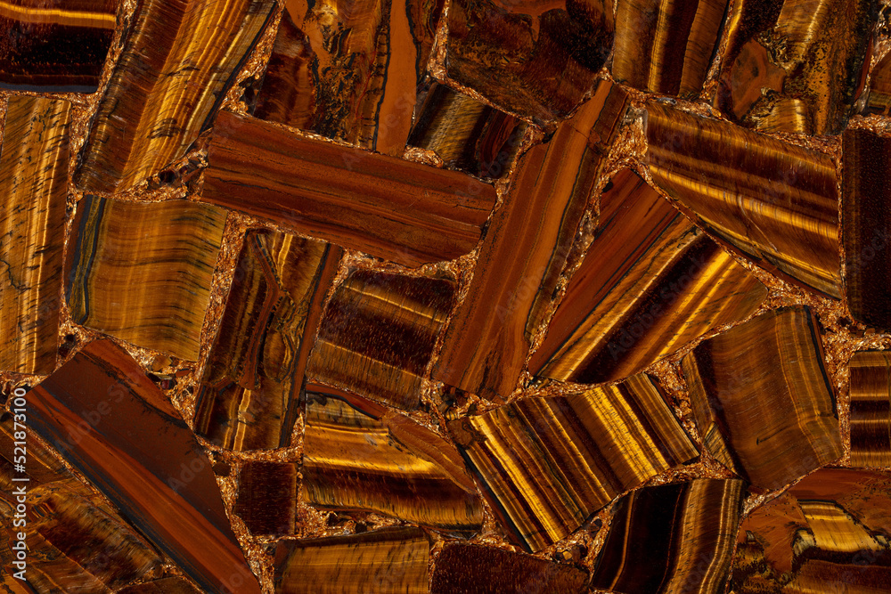 Tigers Eye Golden exclusive semi-precious stone texture, perfect background as part of your interior art work.